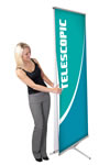 31.5 x 78.5 2-sided banner stand with pocket literature dispenser