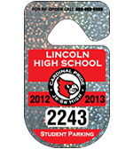 2.75" x 4.75" Round parking permit tags