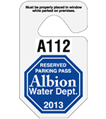 2.75" x 4.75" Octagonal parking permit tag