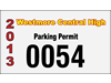 4.75" x 2.75" custom reflective parking permits