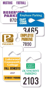 Hanging Parking permit custom tags