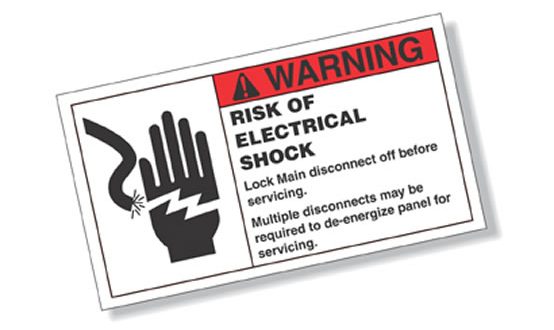 Custom warning sticker with over laminate