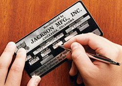write-on embossable aluminum labels