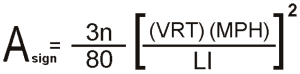 Sign Area Calculation Formula