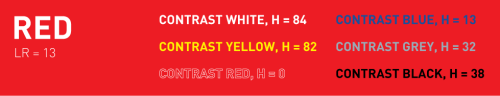 Different Color lettering on red background