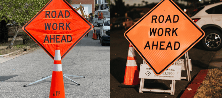 Portable Road Work Signs